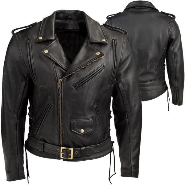 NIGHTRIFT reinforced shoulder motorcycle jacket classic belted biker cowhide OEM CE ready production