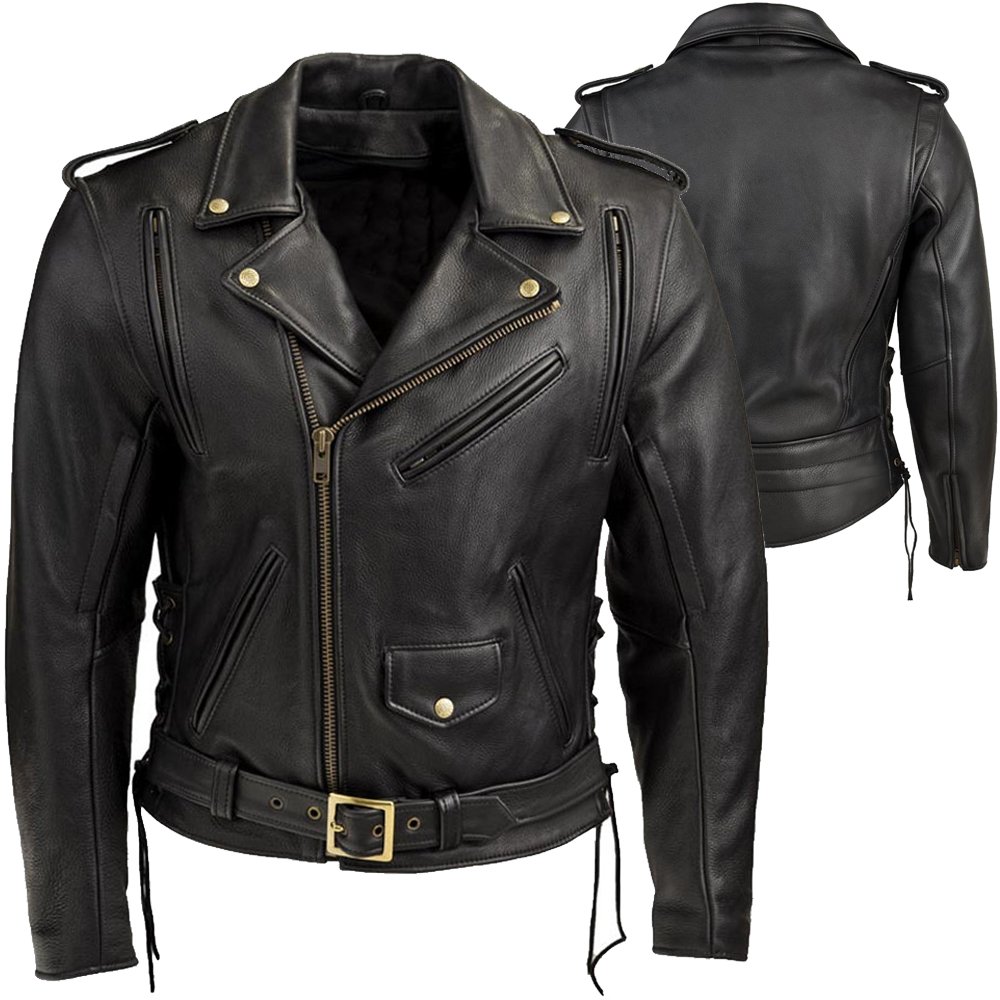 NIGHTRIFT reinforced shoulder motorcycle jacket classic belted biker cowhide OEM CE ready production