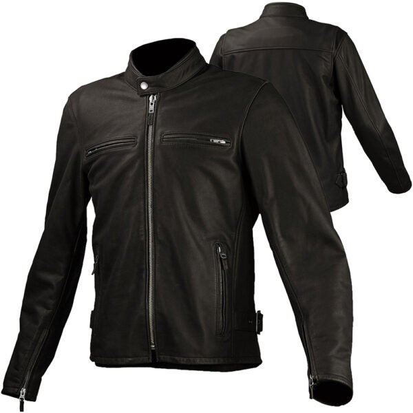 NOIR men protective leather motorcycle jacket cafe racer cowhide black OEM CE ready production