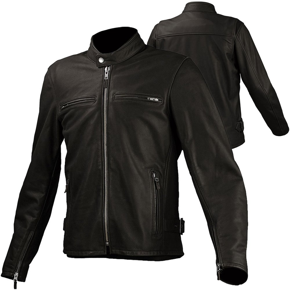 NOIR men protective leather motorcycle jacket cafe racer cowhide black OEM CE ready production