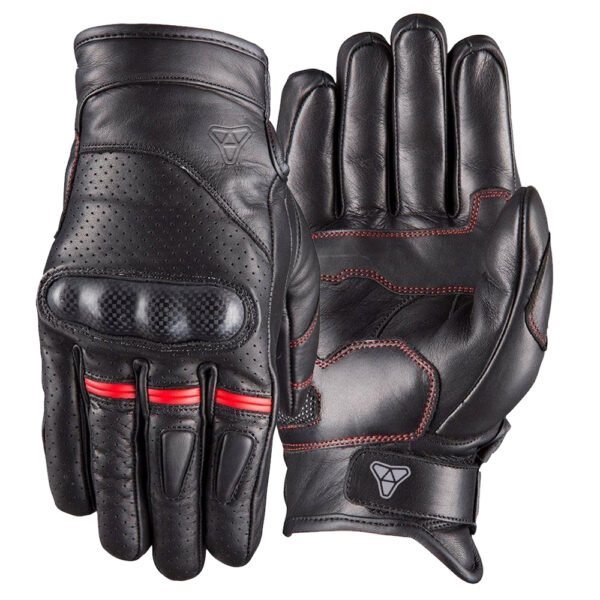 PARADOX breathable leather motorcycle gloves with perforated leather and synthetic leather palm by Maxler Motosport