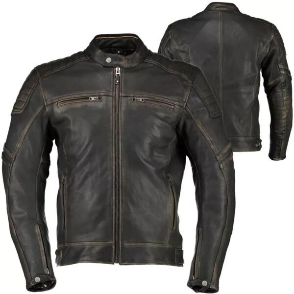 PHANTOM women protective leather motorcycle jacket cafe racer cowhide black OEM CE ready production