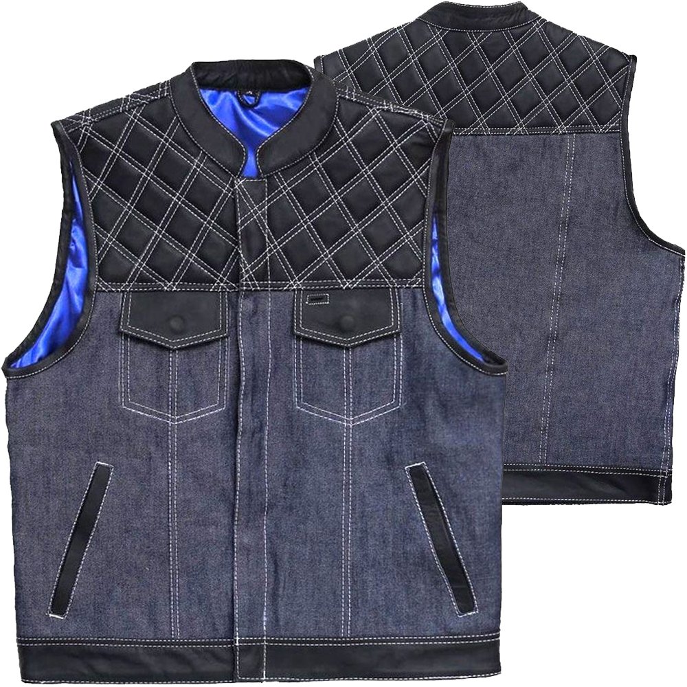 PW-8034 bulk biker leather vests OEM leather motorcycle vest wholesale production