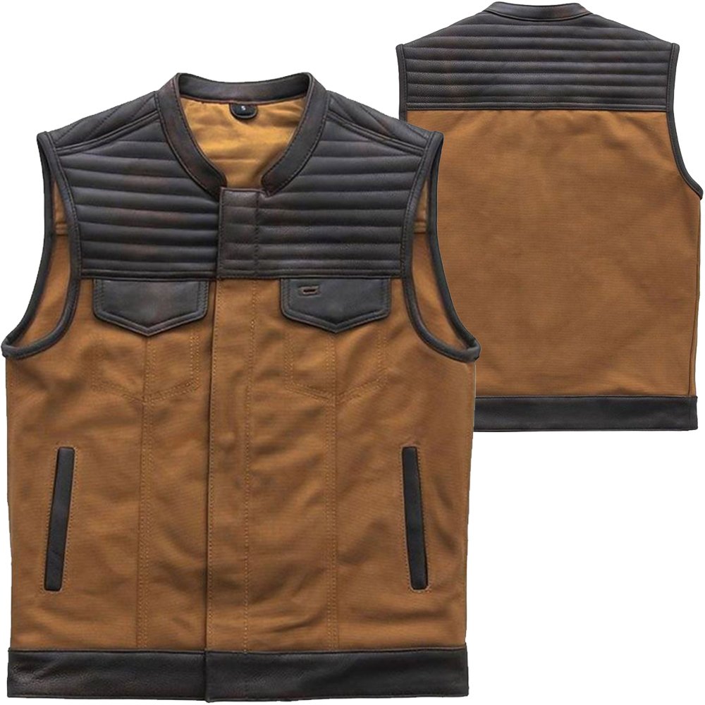 PW-8036 private label leather motorcycle vest OEM custom branding bulk supplier