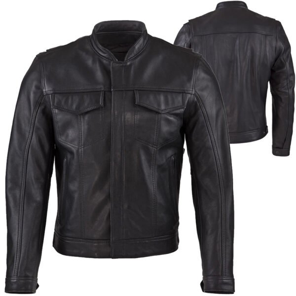 RAVENSTRIKE motorcycle leather jacket OEM minimalist cafe racer cowhide black OEM CE ready production