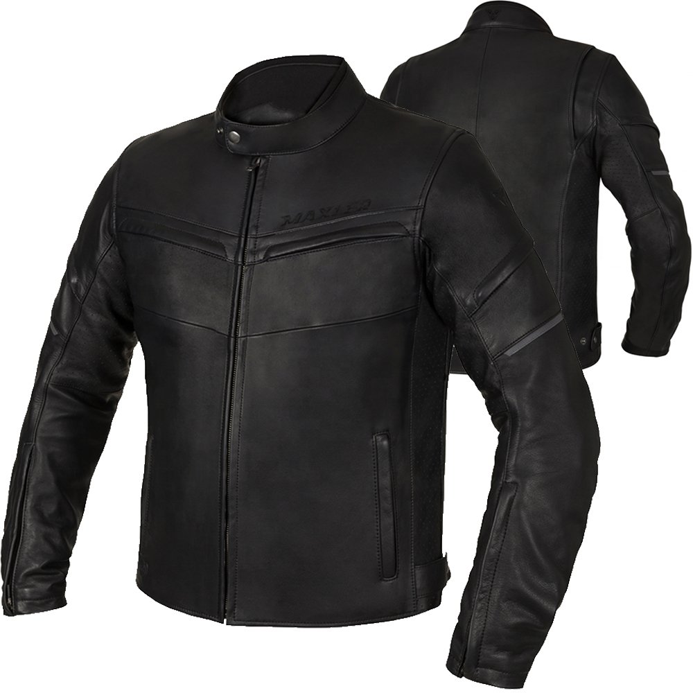 SHADOWFANG stretch panel motorcycle leather jacket cafe racer cowhide black OEM CE ready production