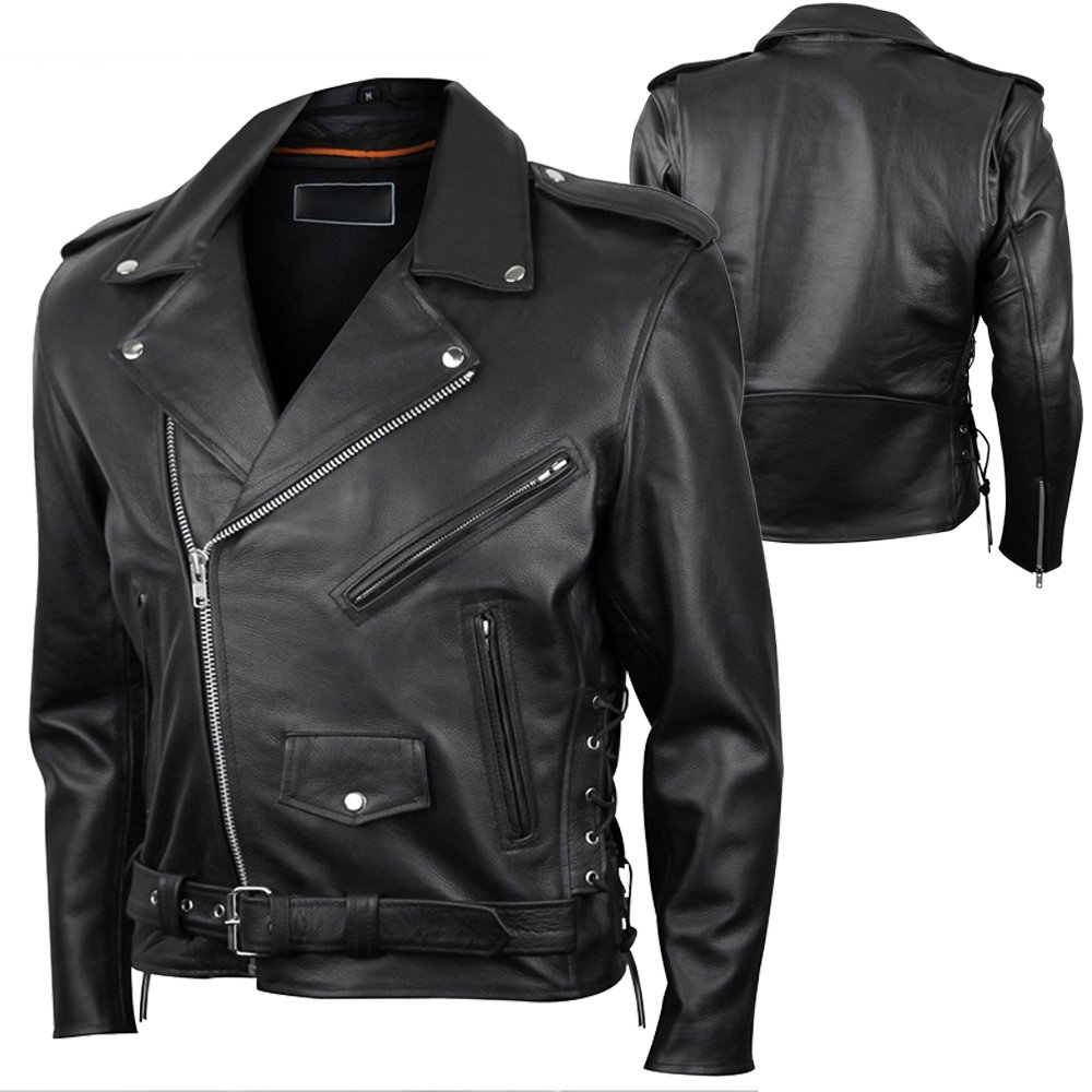 THUNDERHAWK leather jacket motorcycle supplier classic biker cowhide asymmetrical OEM CE ready production