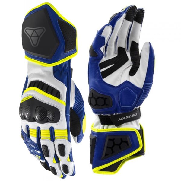 professional leather motorcycle gloves genuine cowhide racing riding gloves with armored knuckle protection
