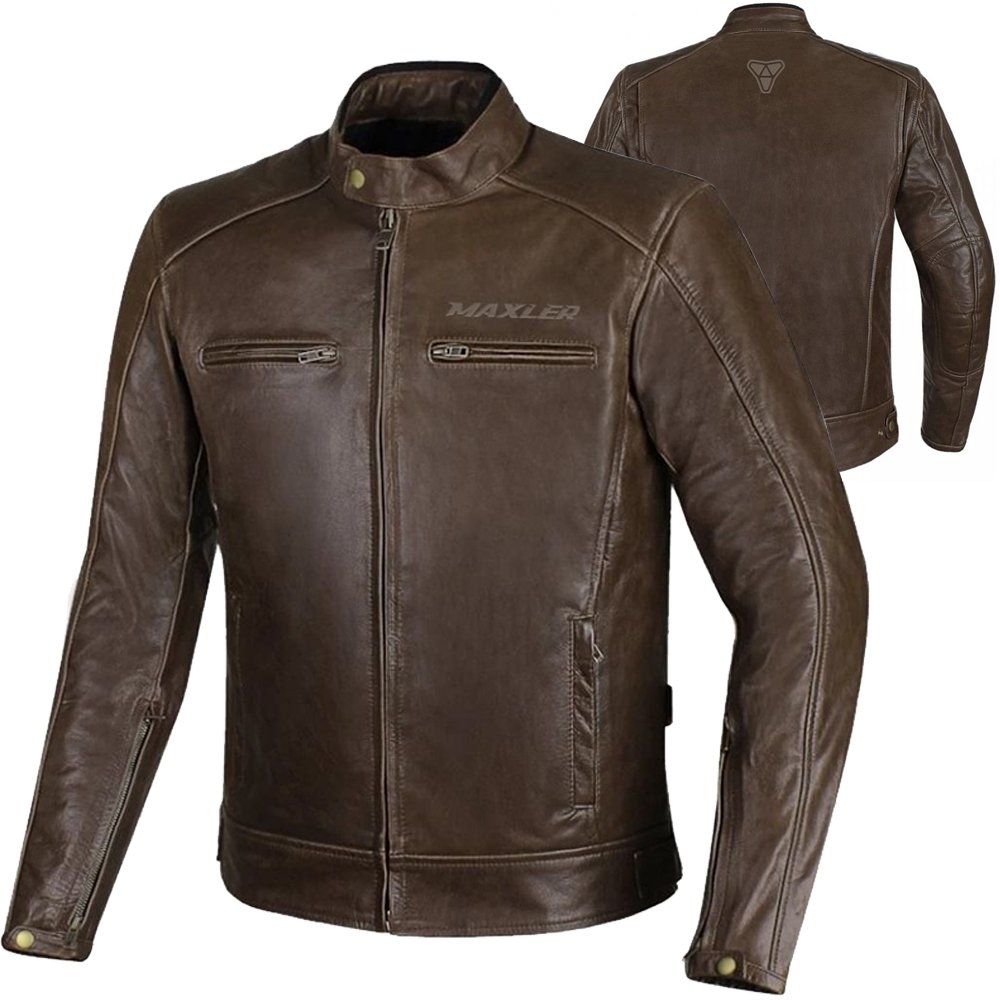 ZENITH CE approved leather motorcycle jacket vintage cafe racer dark brown cowhide CE ready OEM production