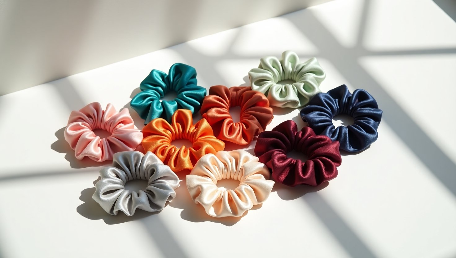 Stylish Silk Scrunchies Bundle for Girls 5 Stylish Silk Scrunchies Bundle for Girls - Image 5