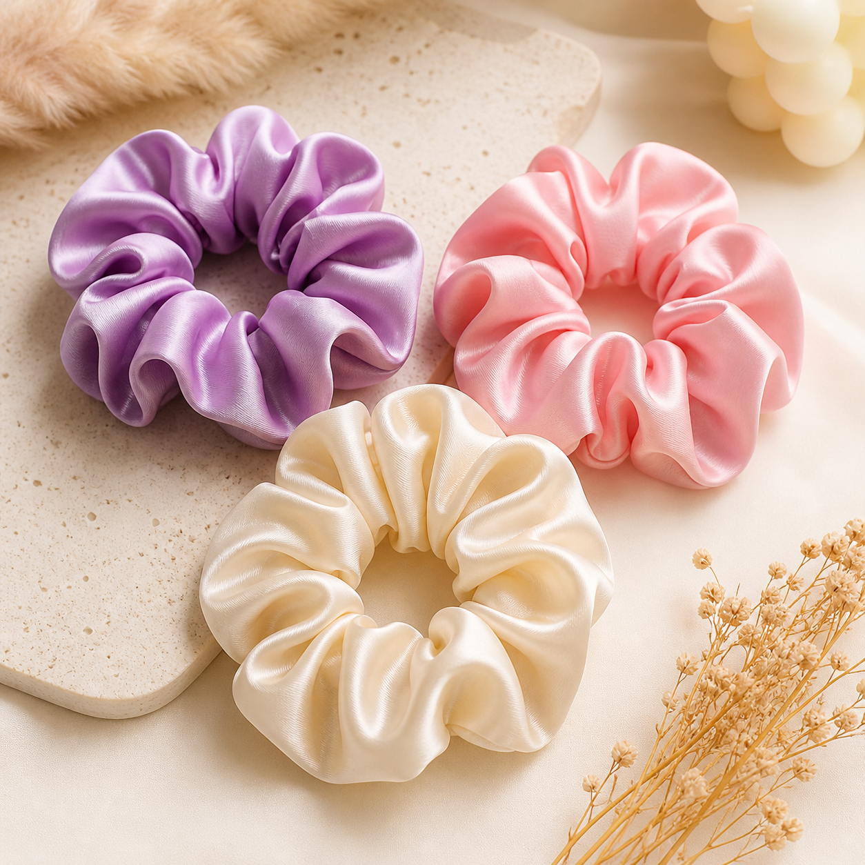 Stylish Silk Scrunchies Bundle for Girls 8 Stylish Silk Scrunchies Bundle for Girls - Image 8