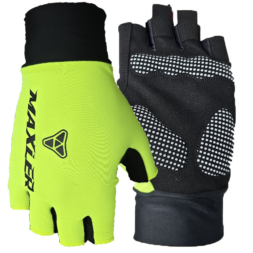 Maxler NeonFlex Pro Fingerless Bike Gloves Manufacturer Custom Padded Cycling MTB BMX Gloves