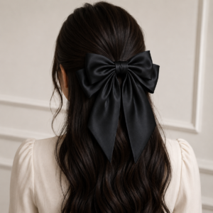 Luxury Long Tail Silk Hair Bow for Girls – Elegant Hair Accessory