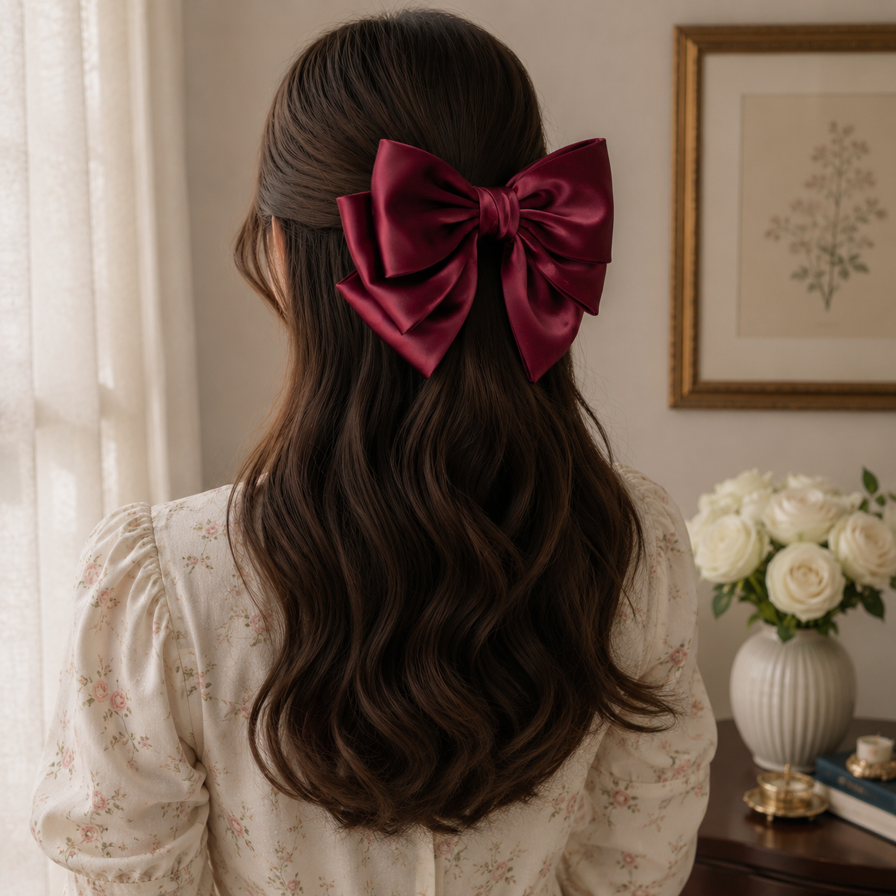 Premium Silk Hair Bow Clips for Women $ Girls 2 Premium Silk Hair Bow Clips for Women $ Girls - Image 2