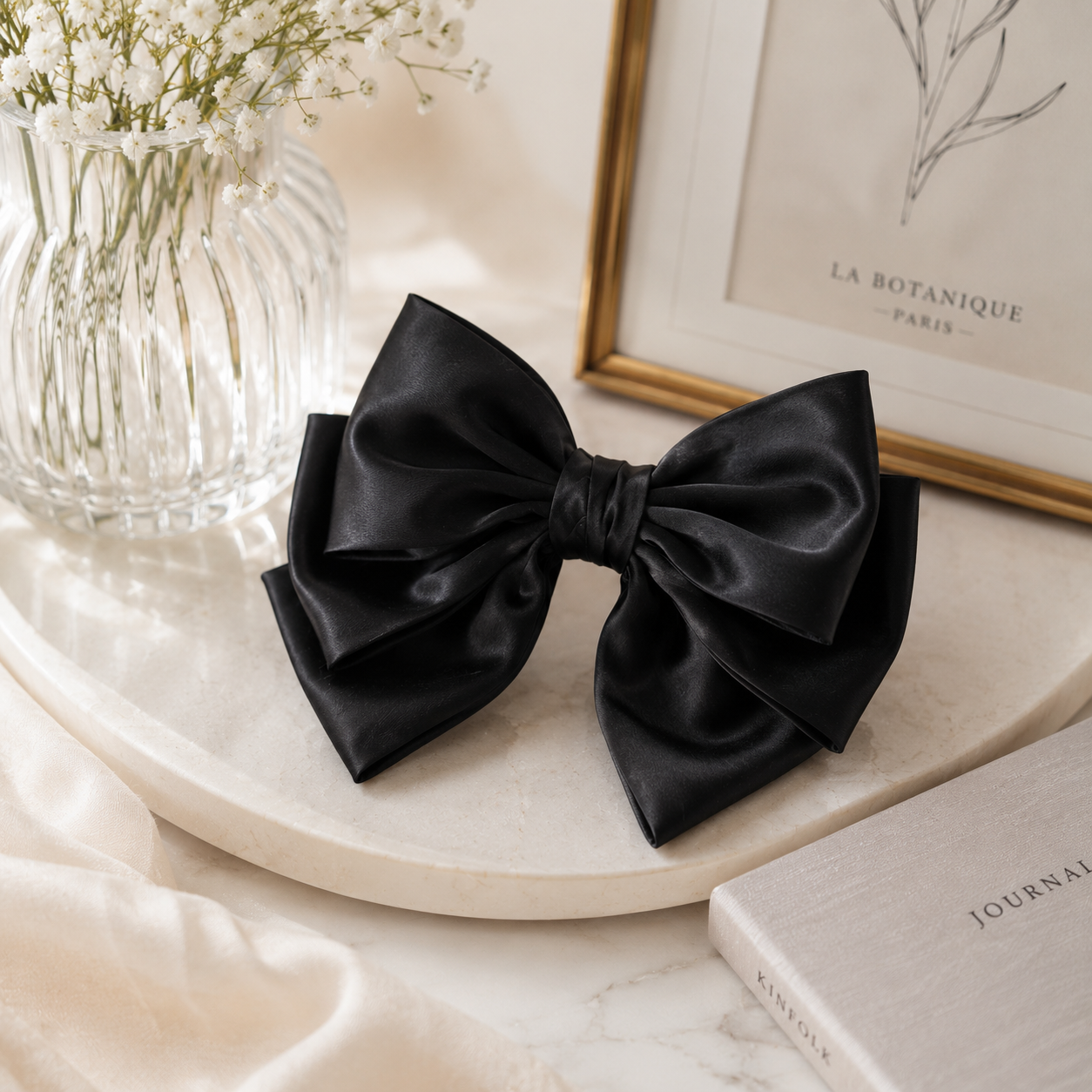 Premium Silk Hair Bow Clips for Women $ Girls 3 Premium Silk Hair Bow Clips for Women $ Girls - Image 3