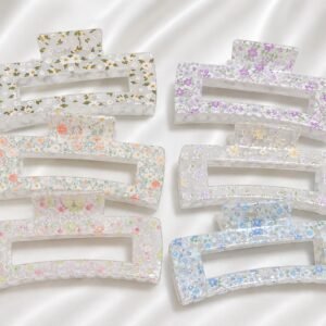 Printed Acrylic Hair Claw Clip