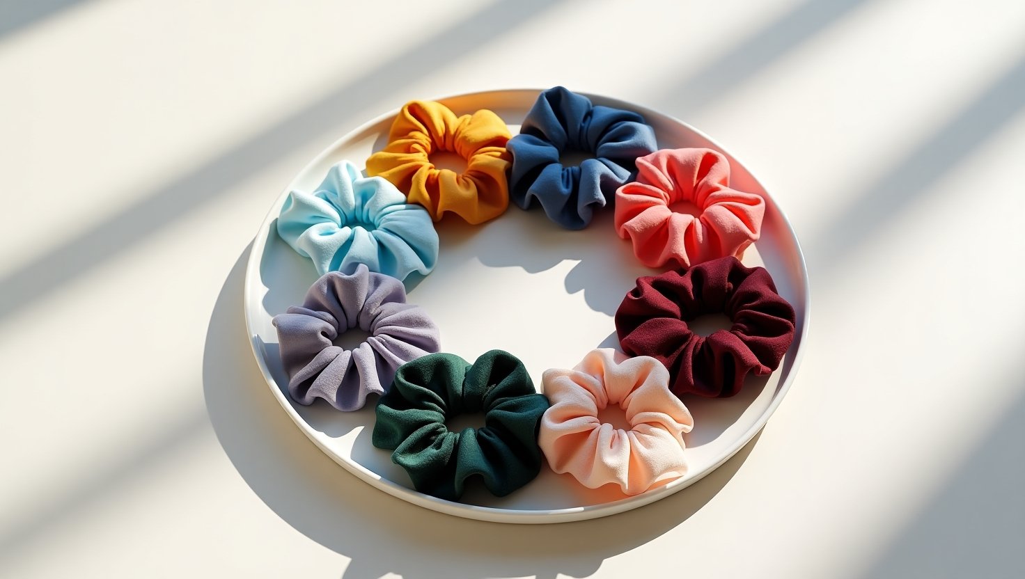 Pack of 8 Silk Scrunchies 5 Pack of 8 Silk Scrunchies - Image 5