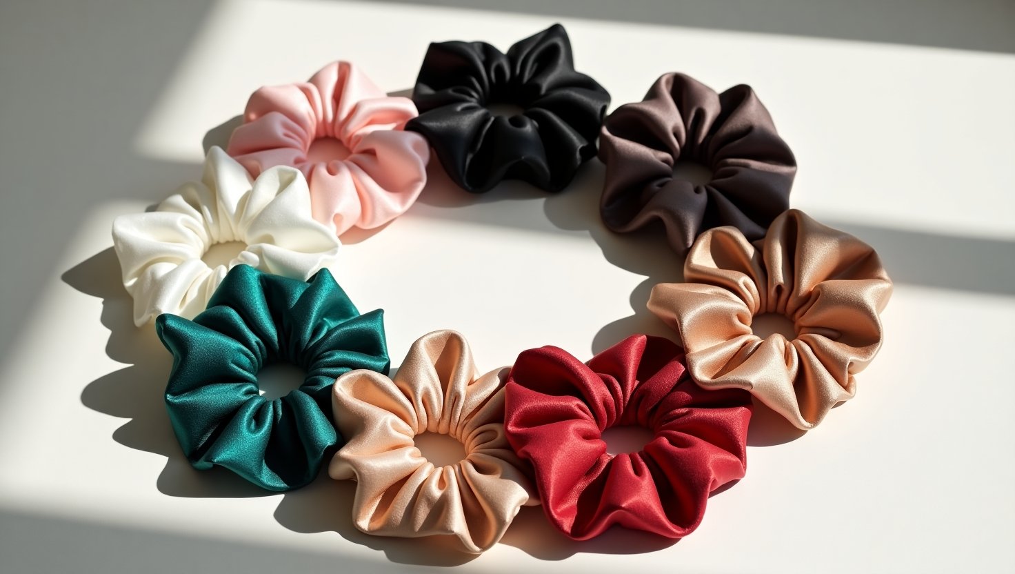 Pack of 8 Silk Scrunchies 6 Pack of 8 Silk Scrunchies - Image 6